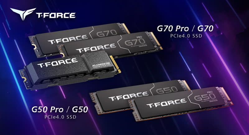 十銓科技推出電競 SSD 系列新戰將，T-FORCE G70 PRO  G70 和G50 PRO  G50 PCIe 4.0 固態硬碟