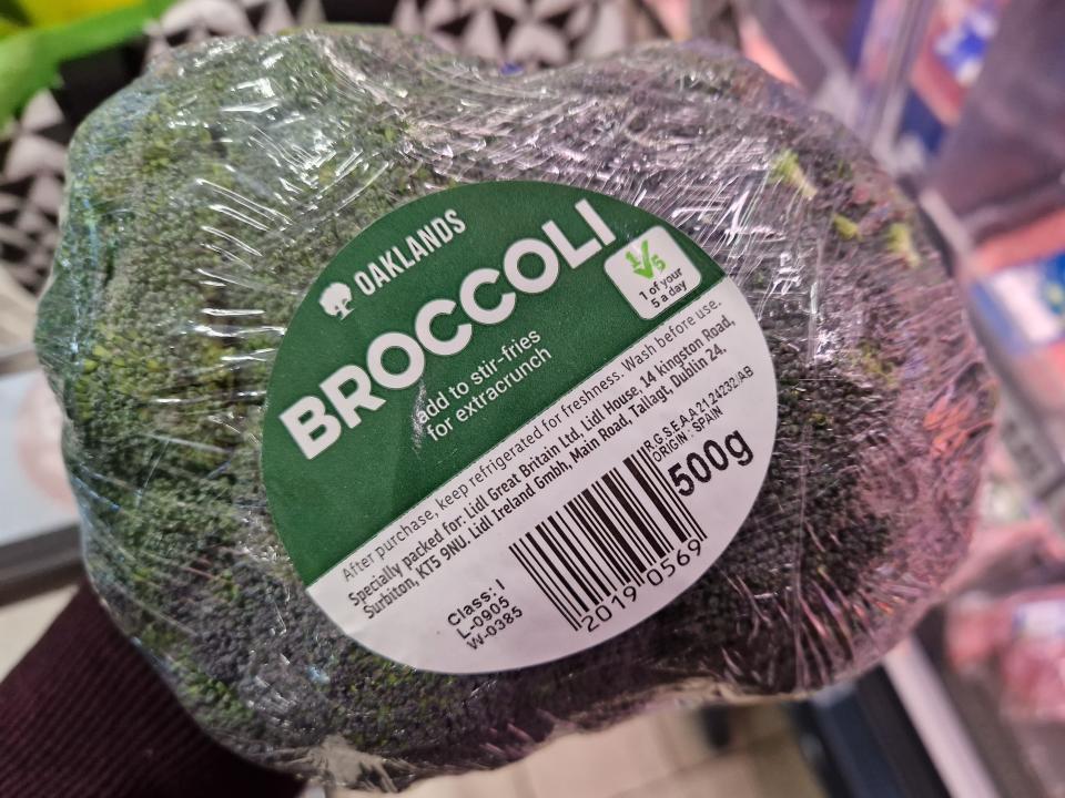 The writer holds an Oaklands broccoli crown