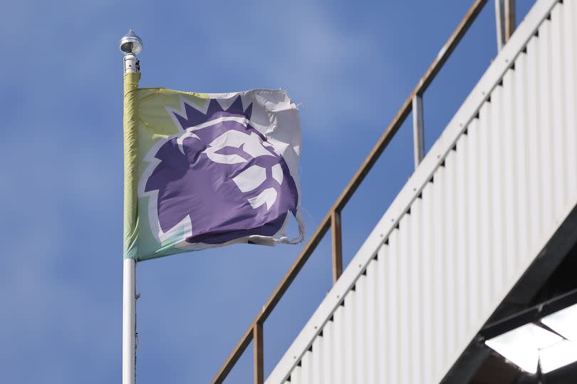 The Premier League logo on a flag