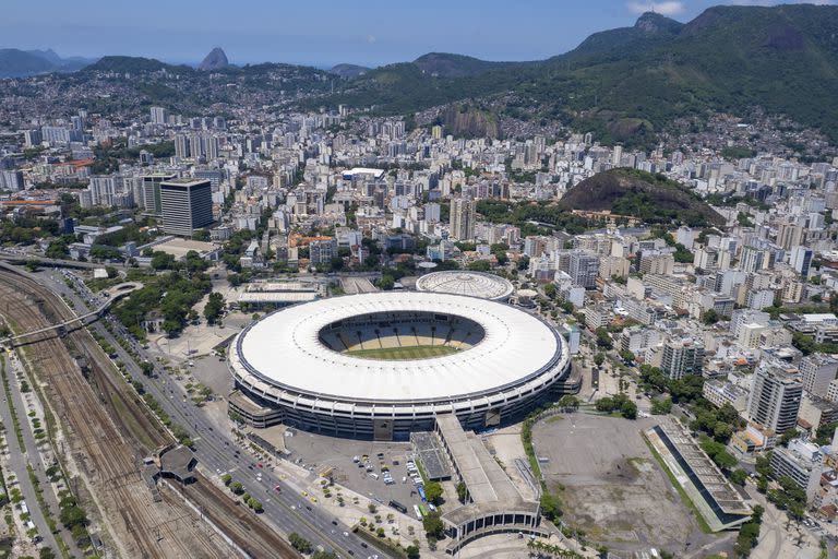 Vista aérea del estadio Maracaná, sede de la final de la Copa Libertadores entre Boca y Fluminense
