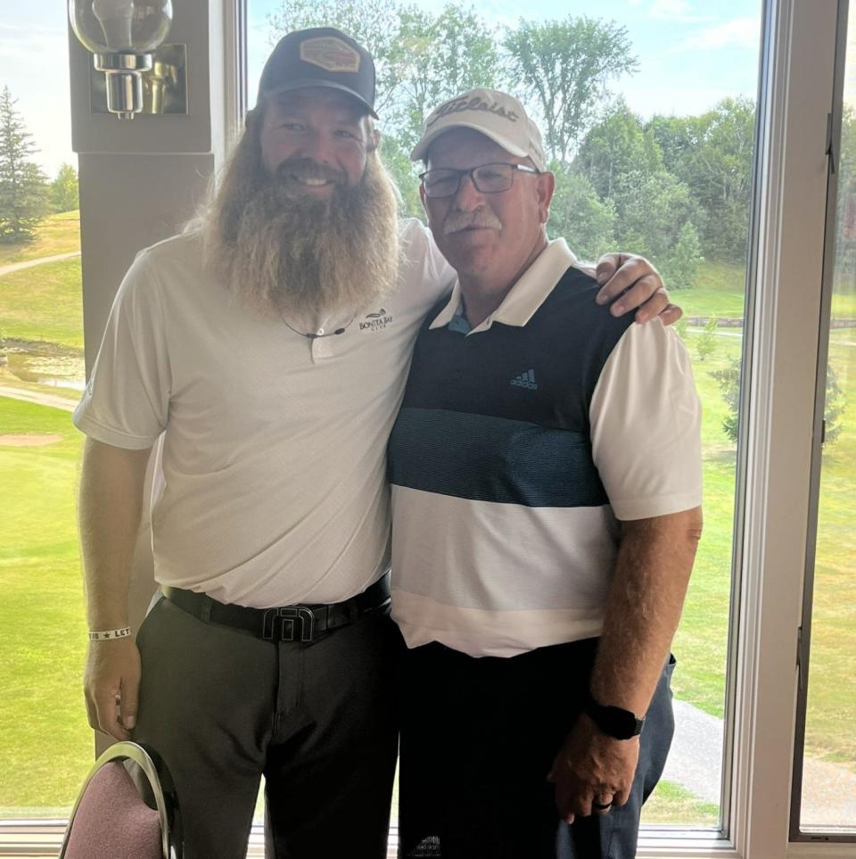 Cheboygan father-son golf duo Kyle and Earl Parsons are among those who have both won the Northern Michigan Open in the past. Earl, right, won the title in 2001, while his son took home the crown in 2019 after a dramatic four-hole playoff victory.