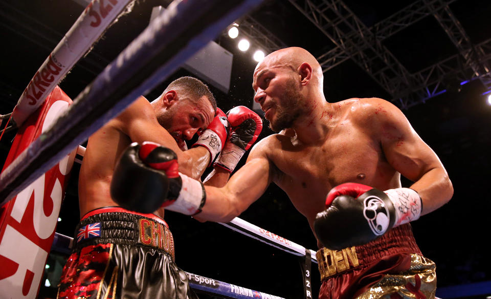 James Degale (left) in action against Caleb Truax during their IBF World Super-Middleweight championship bout