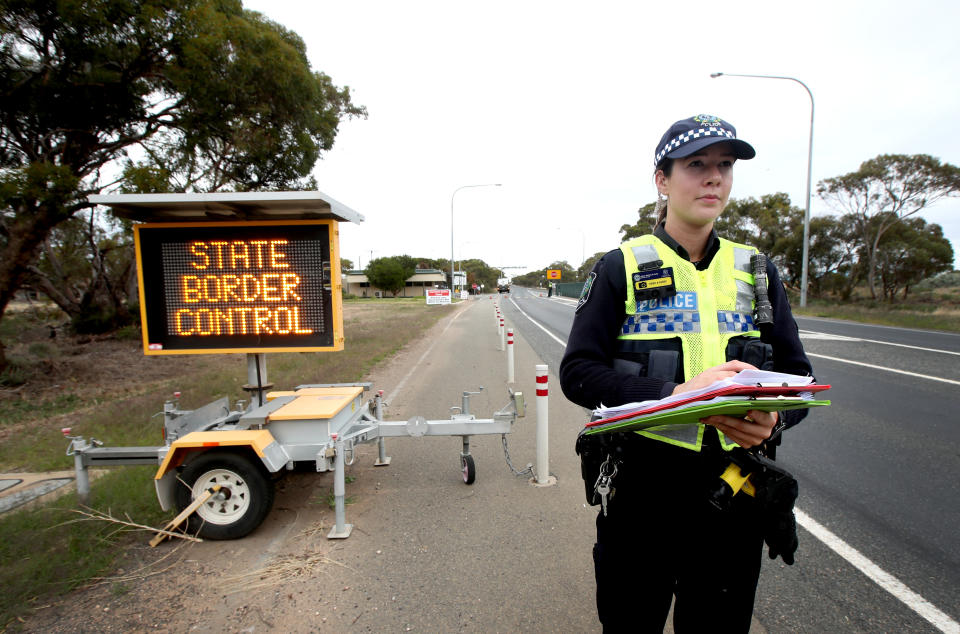  South Australia has closed it borders and people must go into 14 day isolation due to the COVID-19 virus. Source: AAP