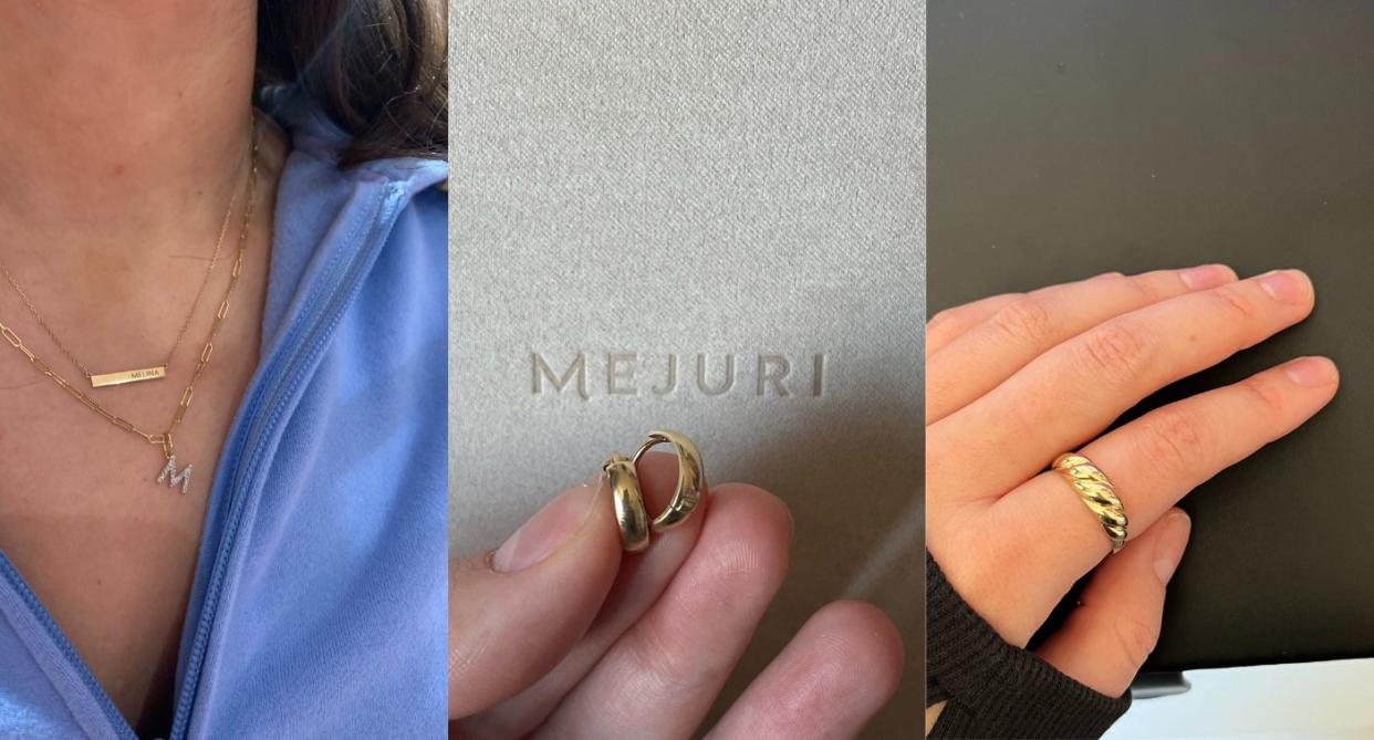 Melina showing Mejuri sale pieces