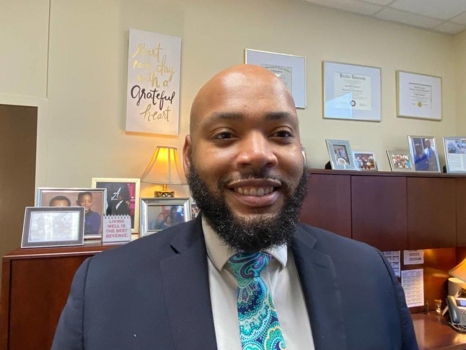 Dwight Thompson, Renaissance West STEAM Academy’s third principal, is starting his third year in the job.