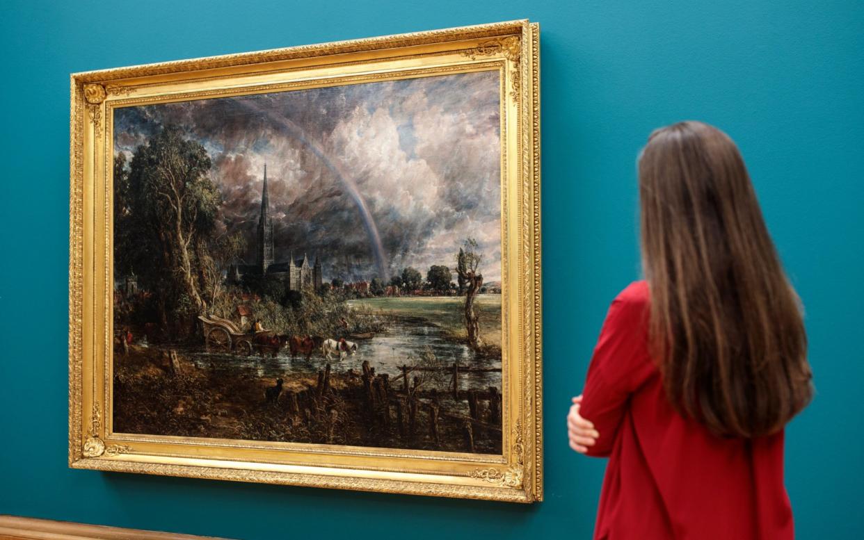 Salisbury Cathedral from the Meadows', 1831 by John Constable hanging at Tate Britain - Getty Images Europe