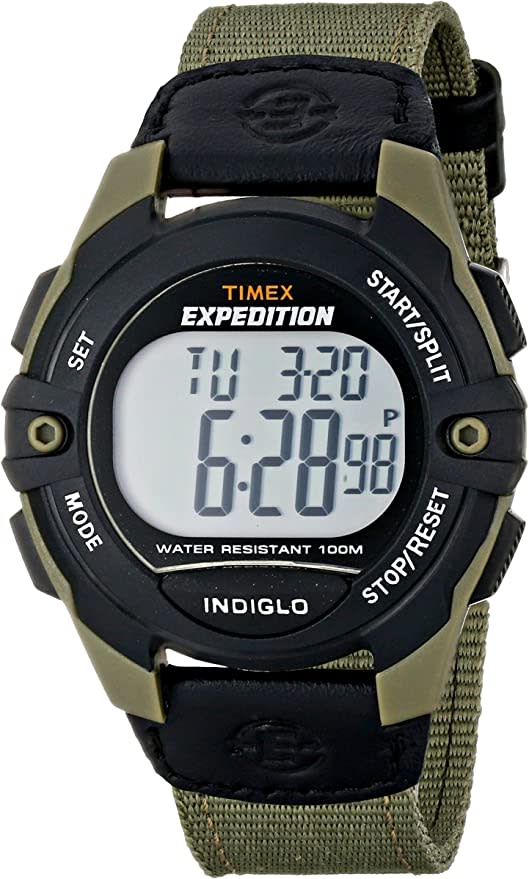 digital watch timex expedition green black
