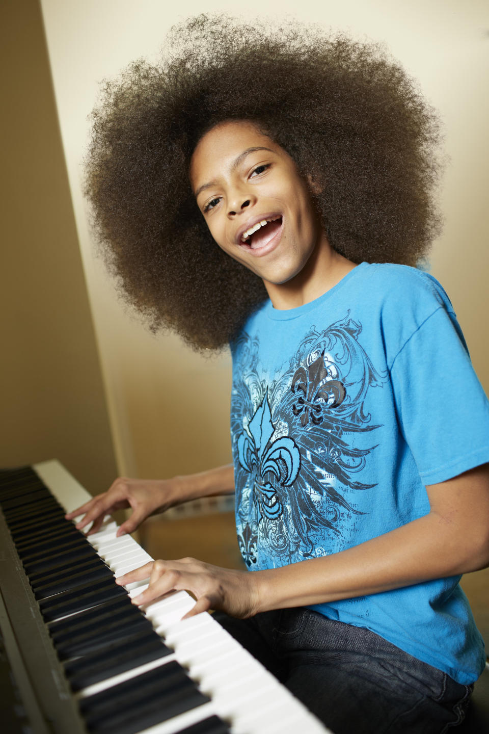 Tyler Wright, of St. Louis, has an afro measuring 10 inches in height, 9 inches in width and 5 feet, 10 inches in circumference.