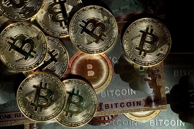 FILE PHOTO: Illustration shows representations of cryptocurrency Bitcoin