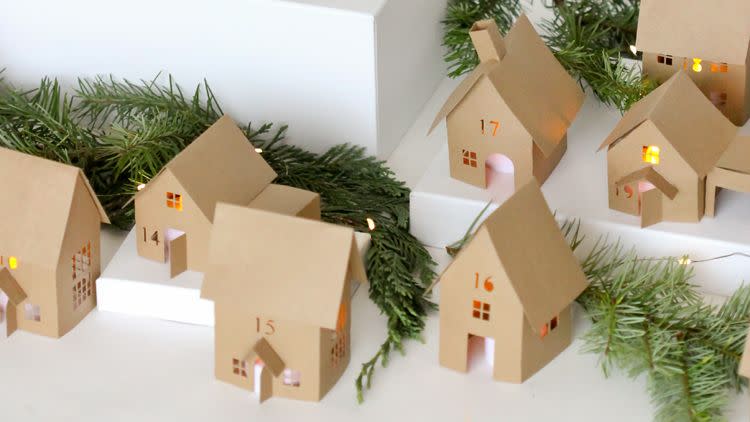 diy advent calendars paper houses