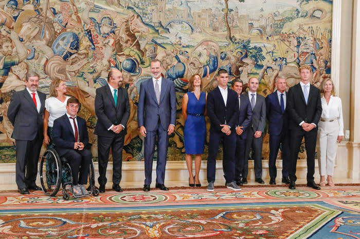 El Rey felicita a Carlos Alcaraz, Martín Landaluce y Martín de la Puente, las jóvenes promesas del tenis