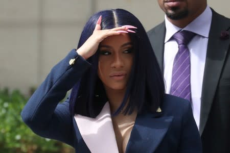 Singer Cardi B leaves Queens County Criminal Court in the Queens Borough of New York