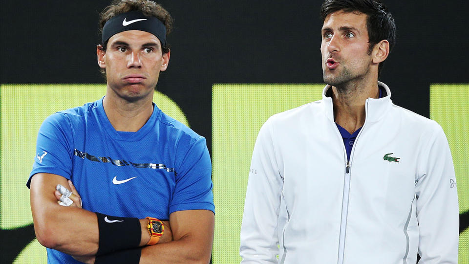 Rafael Nadal and Novak Djokovic, pictured here at the 2018 Australian Open.