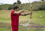 <p>Ferrigno (<em>Incredible Hulk</em>) concentrates on his target during the archery challenge for Team Sci-Fi/Fantasy.<br><br>(Photo Credit: Kelsey McNeal/ABC) </p>