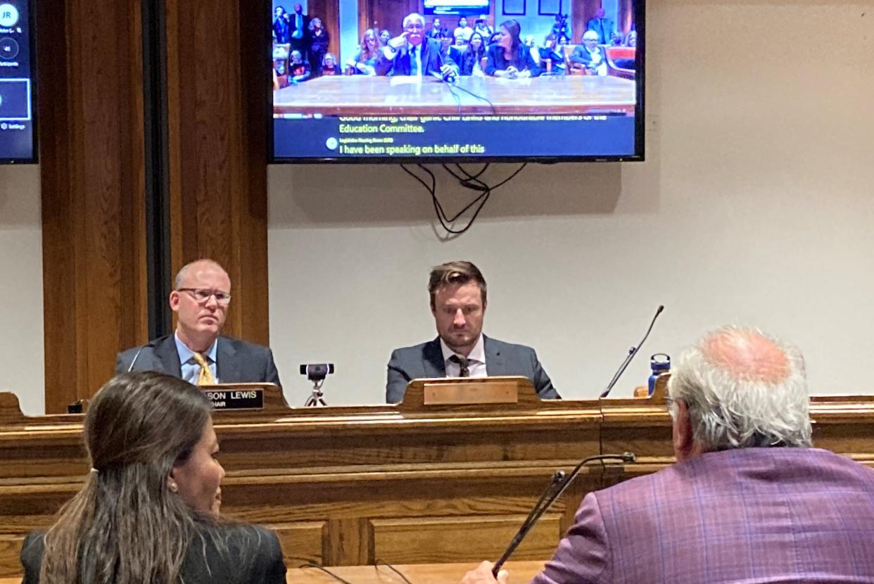 Reps. Vanna Howard, D-Lowell and Jim O'Day, D-West Boylston, testify in support of a bill that would require all Massachusetts public school districts to teach a medically accurate, age-appropriate and LGBTQ+ inclusive health education curriculum.