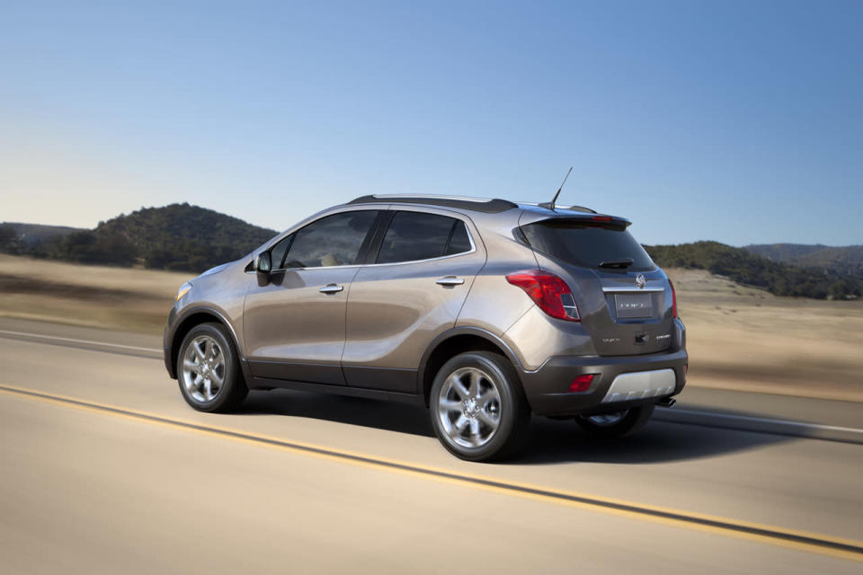 The idea of a small luxury SUV wasn't one that's traditionally made much sense to American customers who bought soft-roaders for their space. But the 2013 Buick Encore bets there's enough fans willing to downsize to make a pocket-size SUV successful. Powered by a turbocharged 1.4-liter engine and based on the same platform as the Chevrolet Sonic, Buick will pitch the Encore as the official transport of empty nesters -- older buyers who want something larger than a sedan, but nothing even as bulky as a midsize SUV like the class-leading Lexus RX.