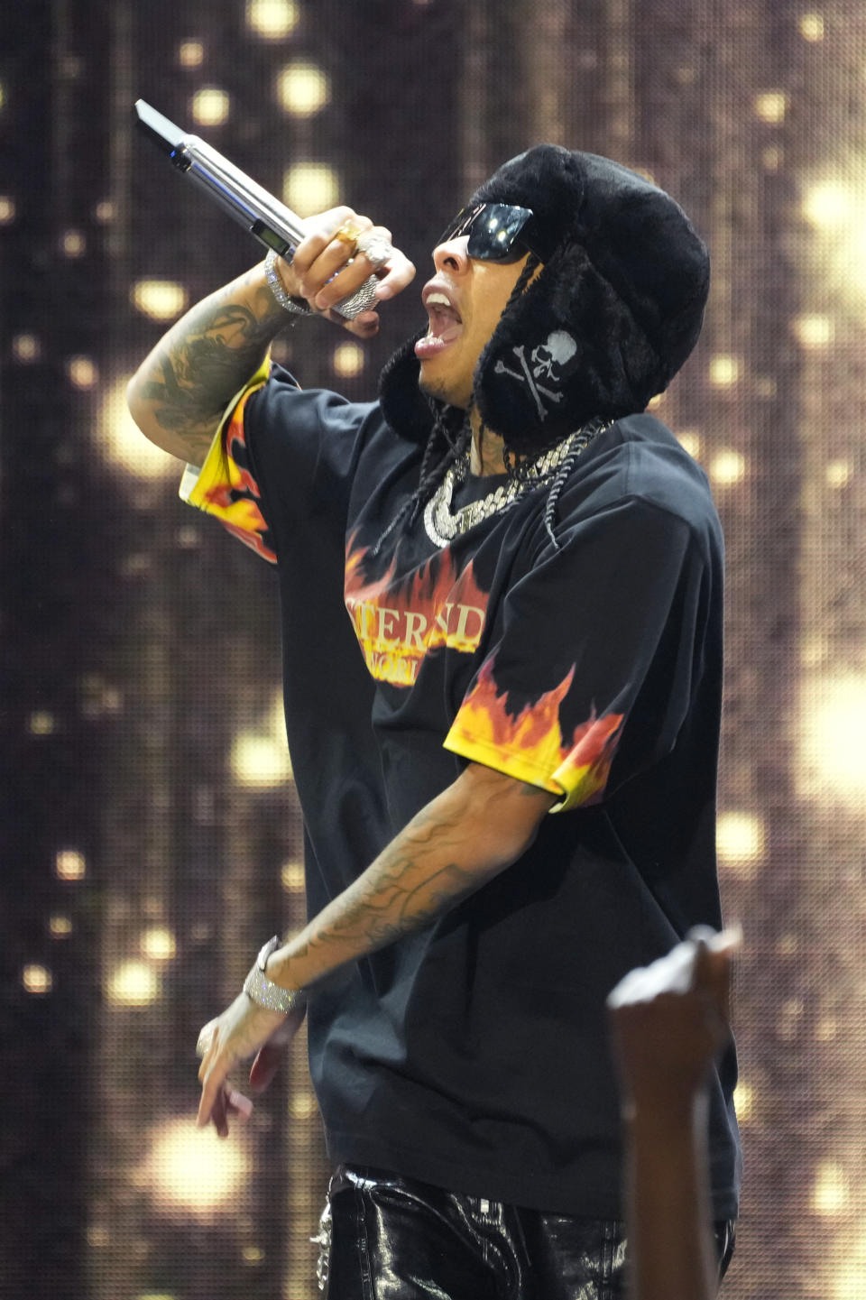 Tyga performs a tribute to Lil Wayne at the Black Music Collective on Thursday, Feb. 2, 2023, at The Hollywood Palladium in Los Angeles. (AP Photo/Chris Pizzello)