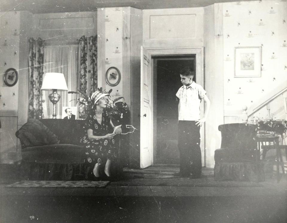 A young Tom Orr in a 1940s' stage production at the Lake Summit Playhouse, a precursor of the Flat Rock Playhouse. Orr's book of selected Ridge Lines columns will be released in August after a fundraising campaign to cover publication costs.