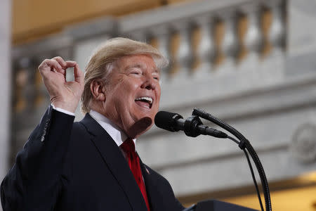 El presidente de Estados Unidos, Donald Trump, en un discurso en Salt Lake City, Utah, EEUU, el 4 de diciembre de 2017. REUTERS/Kevin Lamarque