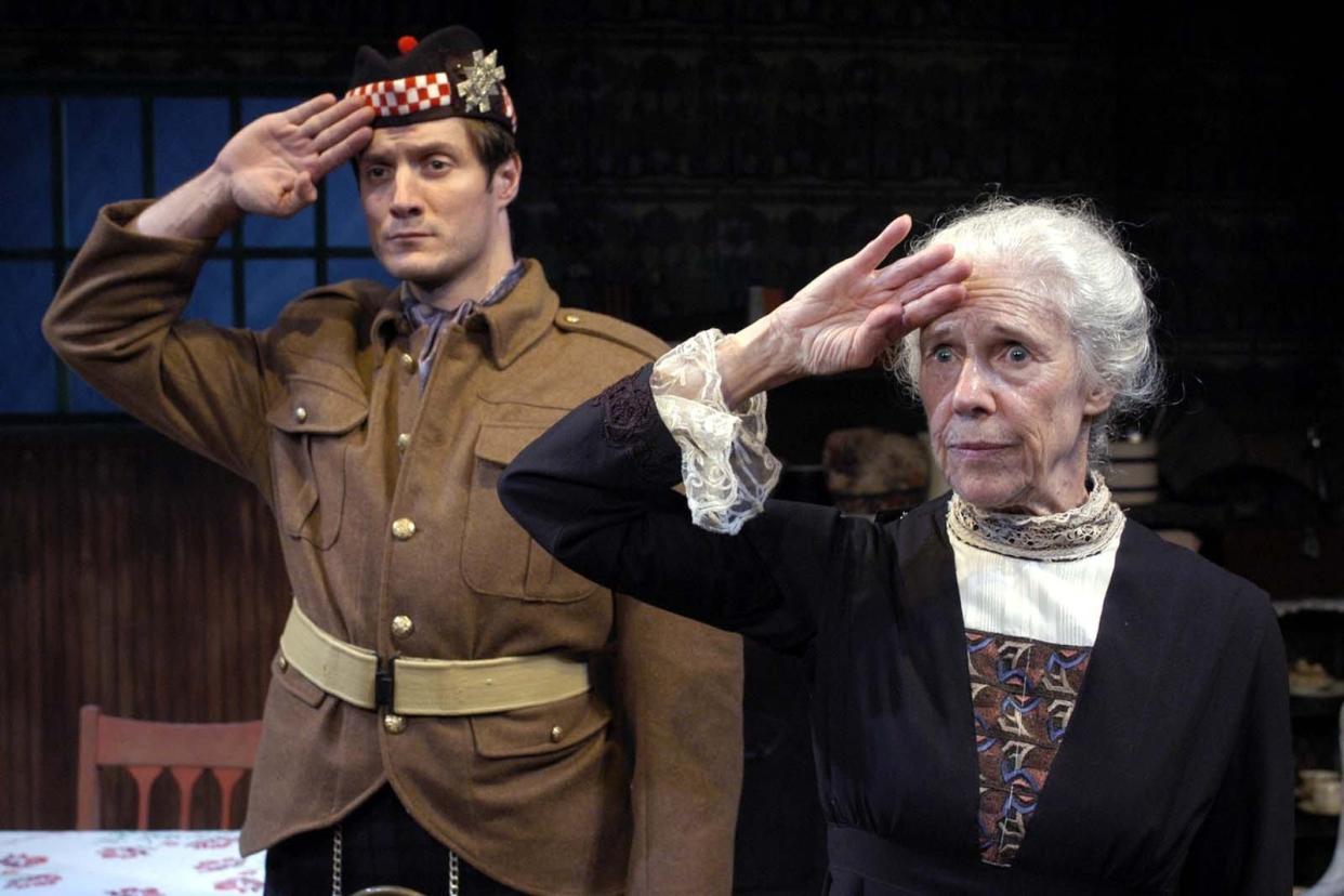 Gareth Saxe and Frances Sternhagen in ``The Old Lady Shows Her Medals,'' part of an evening of J.M. Barrie plays performed under the collective title of ``Echoes of the War'' at off-Broadway's Mint Theater Company. Sternhagen, a Tony-winning actor who was familiar to fans of TV's "Cheers," "Sex and the City" and "ER," died Nov. 27 at age 93. She lived in New Rochelle's Sutton Manor neighborhood for 64 years.