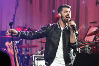 <p>DNCE and frontman Joe Jonas got everyone going when they performed —what else? — “Cake by the Ocean.” (Photo: Michael Kovac/WireImage) </p>