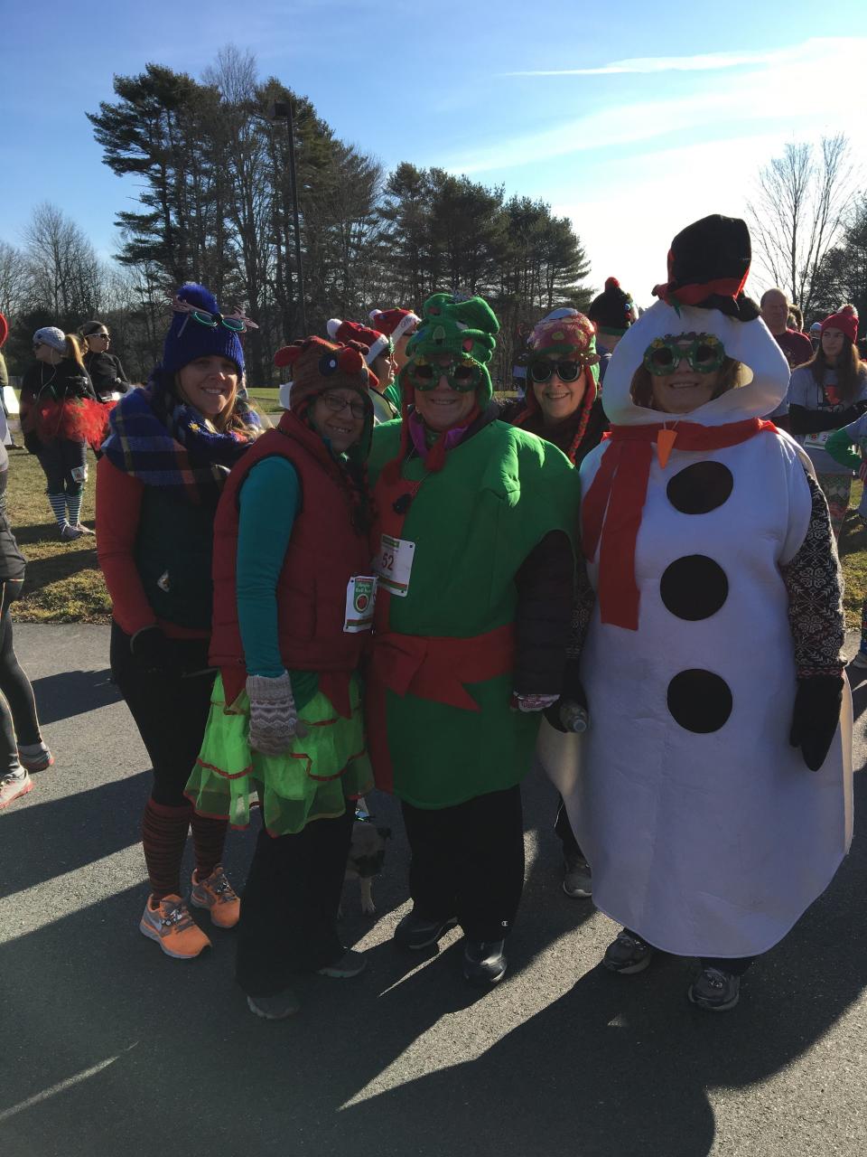 Here's a group gathered for a past Jingle Bell Run hosted by the Arthritis Foundation.