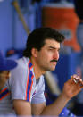 Keith Hernandez #17 of the New York Mets smokes a cigarette in the dugout during a game circa 1983-1989. (Photo by Andrew D. Bernstein/Getty Images)