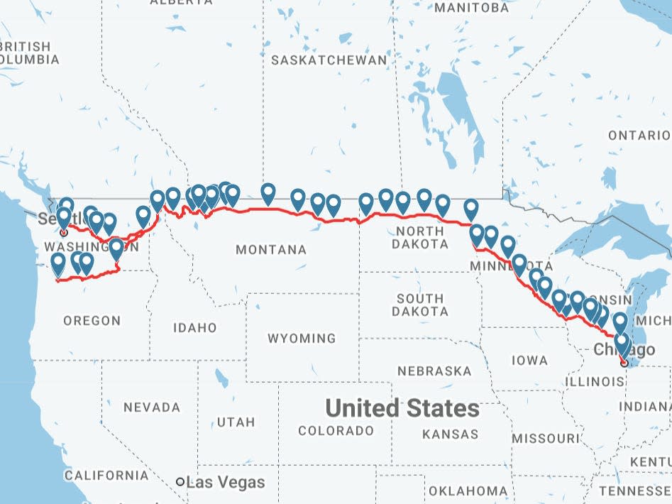 Amtrak Empire Builder route