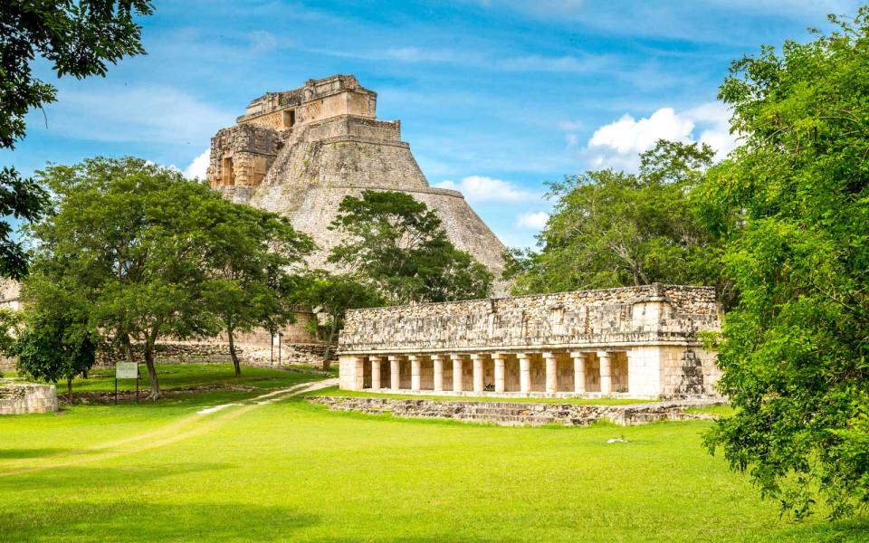 <p><a rel="nofollow noopener" href="http://www.travelandleisure.com/local-experts/cancun/top-mayan-ruins-near-cancun" target="_blank" data-ylk="slk:Chichen Itza;elm:context_link;itc:0;sec:content-canvas" class="link ">Chichen Itza</a> is a popular day trip for travelers visiting Cancún. El Castillo, an iconic pyramid built by the Mayan people, is one of the New Seven Wonders of the World—and it's just one of the area's many ruins that will take your breath away.</p>