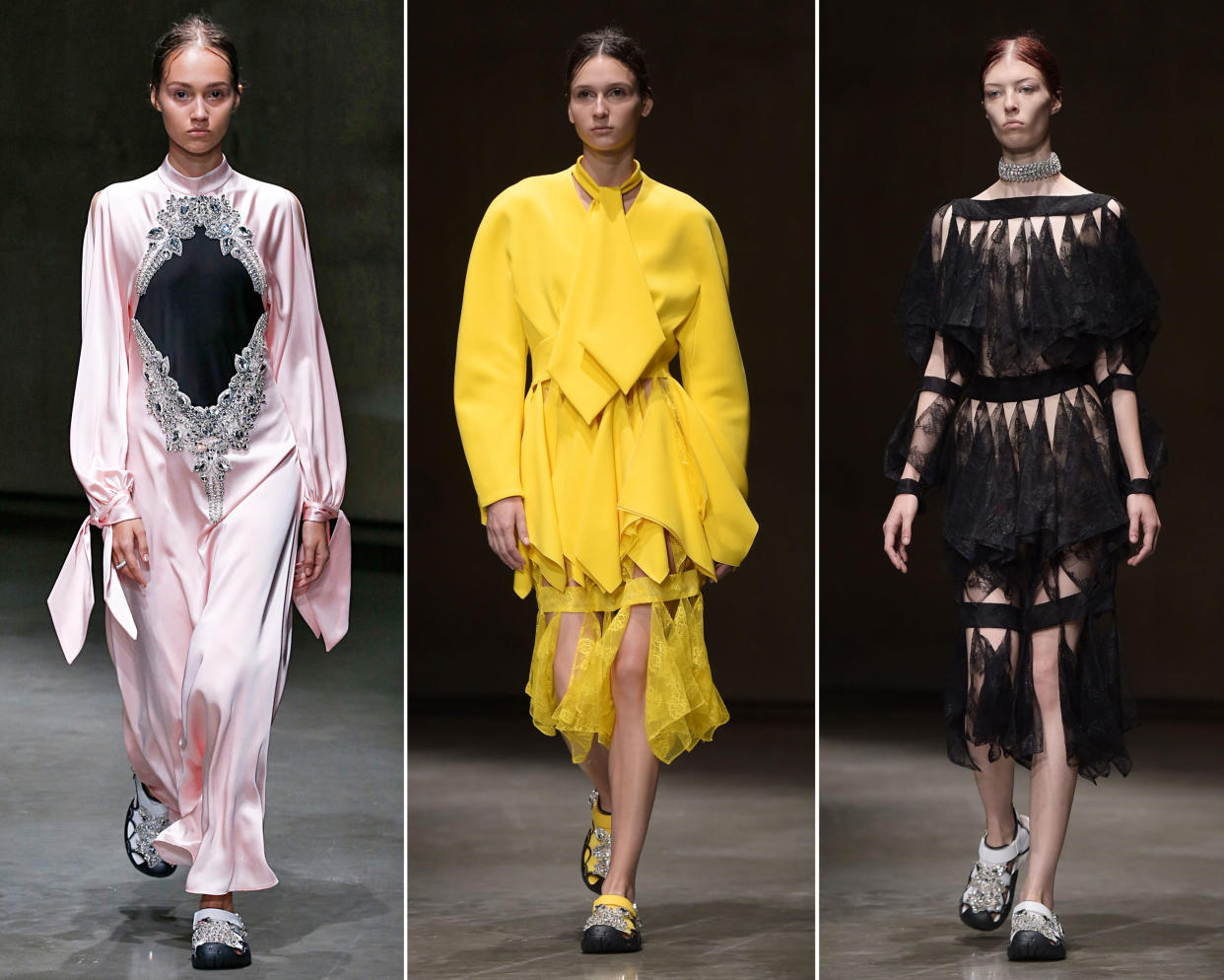 Crocs zum Abendkleid? Bei Christopher Kane kein Problem. (Bild: ddp Images)