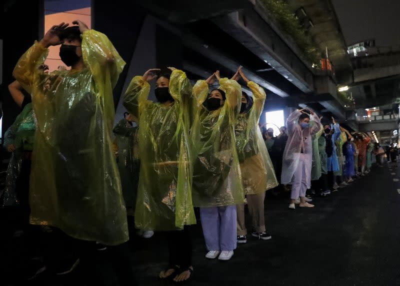 Pro-democracy protesters attend an anti-government demonstration, in Bangkok