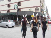 Mysterious ladies in black bunny costumes are spotted wandering around Klang Valley area