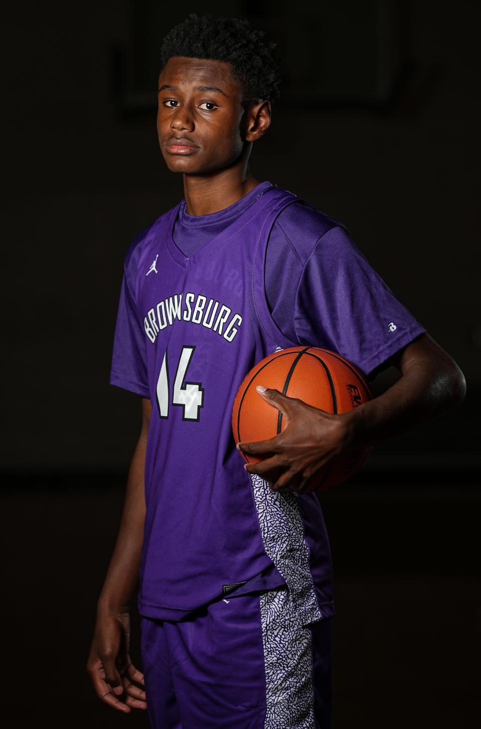 Brownsburg Kanon Catchings (14) poses for a photo Saturday, Nov 8, 2022 at Ben Davis High School in Indianapolis.