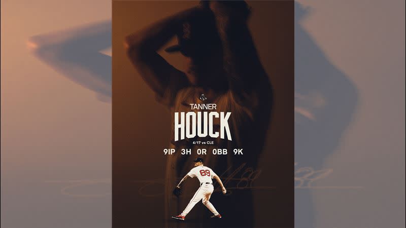 紅襪先發投手霍克（Tanner Houck）94球完投完封對手拿下勝投。（圖／翻攝自紅襪推特）