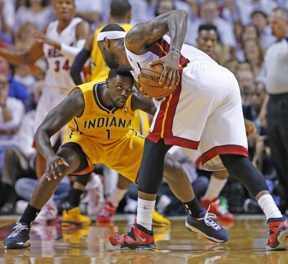 Lance Stephenson got very close to LeBron James when the two matched up in the playoffs. Could he get even closer soon? (Al Diaz/Miami Herald/MCT/Getty Images)