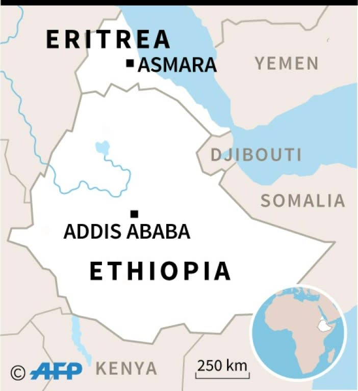 Map of Ethiopia and Eritrea