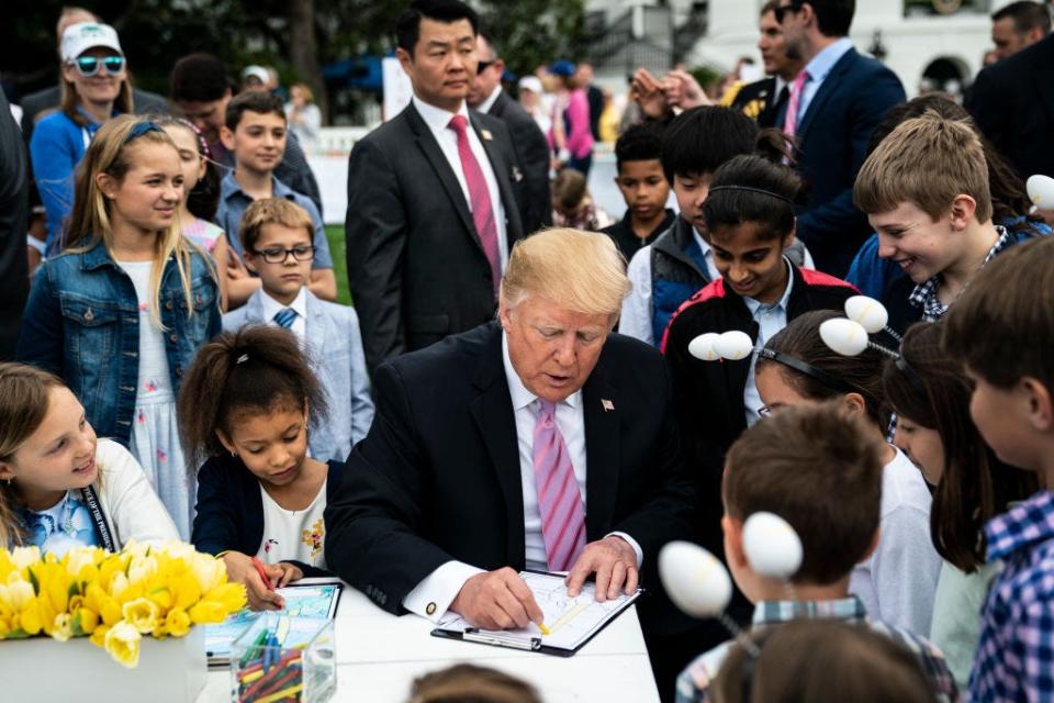 Donald Trump at the 2019 White House Easter Egg Roll