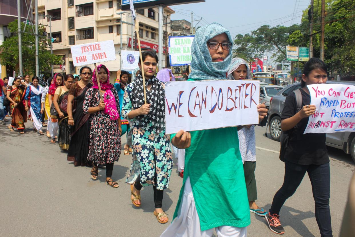 Women protesting against the rape, murder and harassment of women and children in Guwahati, Assam, April 2018: Rex