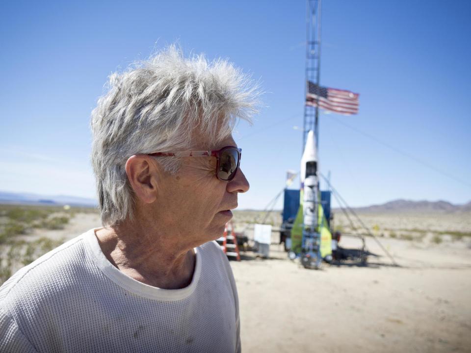 "Mad" Mike Hughes pictured on March 6, 2018, near Amboy, California: (James Quigg/Daily Press via AP)
