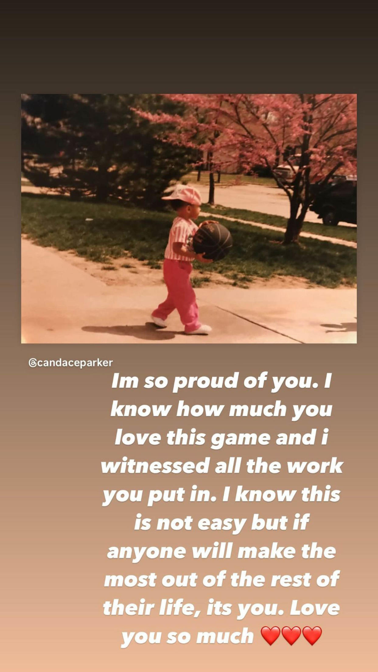 Candace Parker's wife, Anna Petrakova, shared a supportive message after the WNBA star announced her retirement. (Anna Petrakova / Instagram)