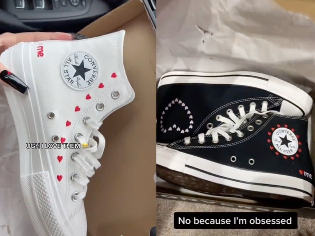 People are obsessed with the new Valentine’s Day Converse (TikTok / @sam.declet / @jenniferalvarez)