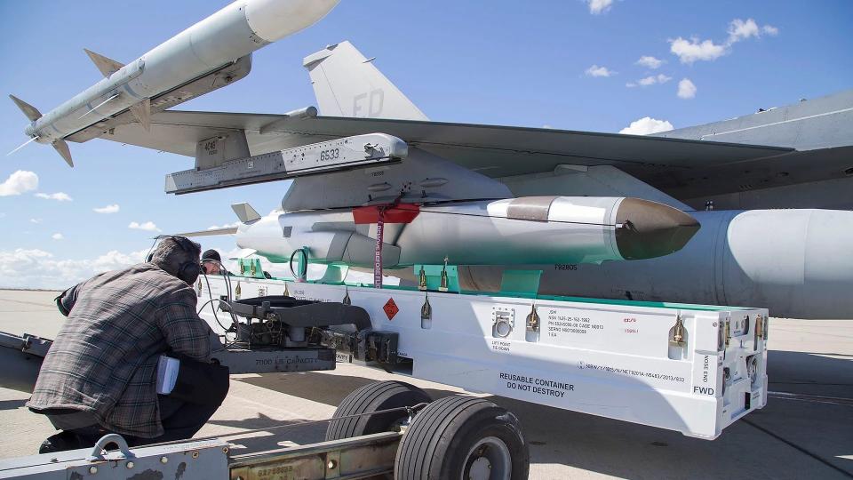 F-16 with a Joint Strike Missile mounted. (USAF)