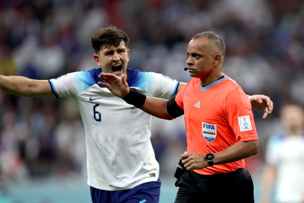 Harry Maguire labelled the officiating ‘incredible’ in England’s World Cup defeat  (The FA via Getty Images)