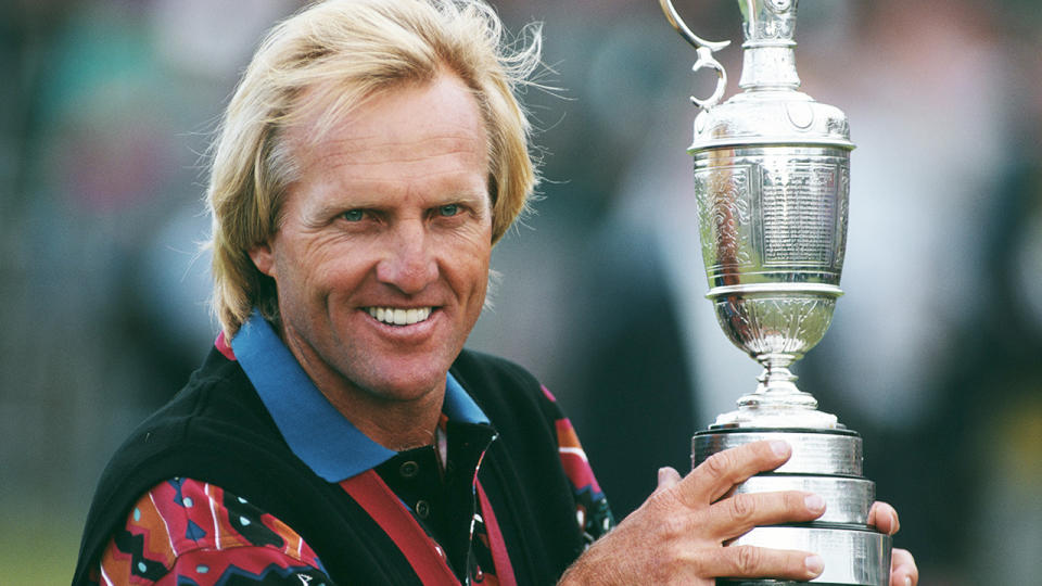 Greg Norman, pictured here after winning the Open Championship in 1993. 