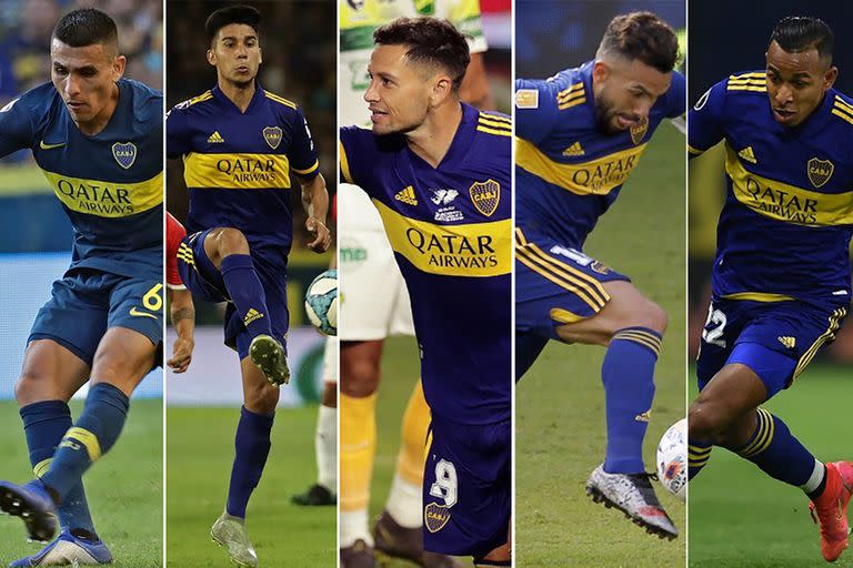 Junior Alonso , Guillermo Pol Fernandez, Mauro Zarate, Carlos Tevez y Sebastian Villa