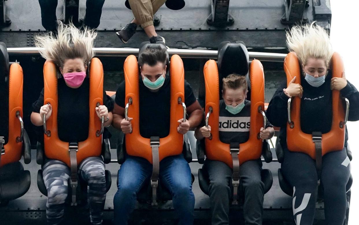 Don't scream!: masked riders on Oblivion at Alton Towers - Christopher Furlong/Getty