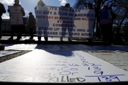 Gun control activists rally in front of the White House in Washington, January 4, 2016. REUTERS/Carlos Barria