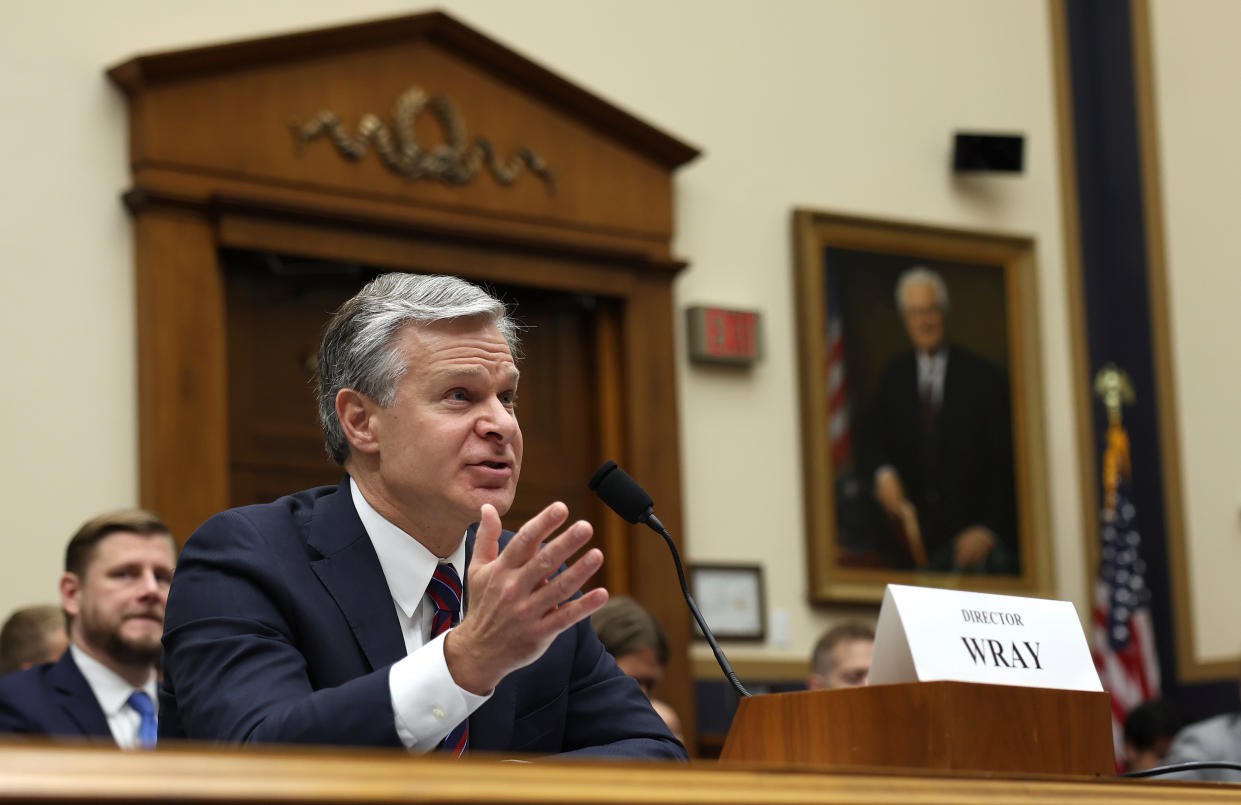  FBI Director Christopher Wray testifies before the House Judiciary Committee.