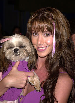 Shannon Elizabeth and puppy at the LA premiere for Columbia's Tomcats