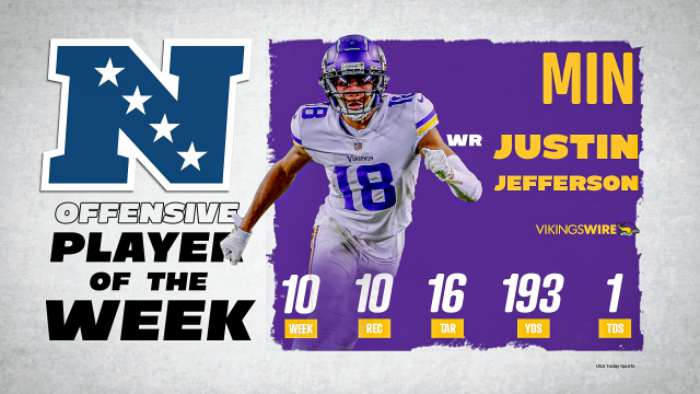 Justin Jefferson named Week 10 NFC Offensive Player of the Week